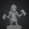 6.png Chibi Barbarian Berserker Warrior - 100mm Desktop Figurine