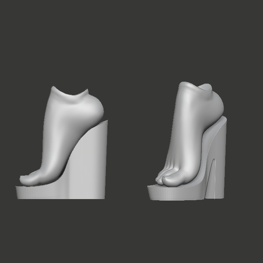 Shoe base for the high-arched foot of a Rinka ball-jointed doll 3D model