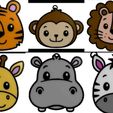 Animales.jpeg Pack 7 Animal Key Rings