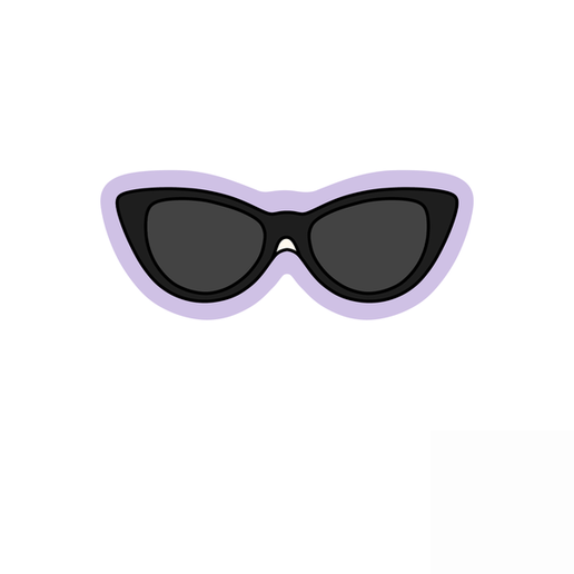 Cat Eye Sunglasses Cookie Cutter STL – 2 Inch Fashion Glasses 3D Print File