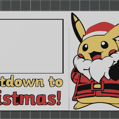 Pikachu-Countdown.png Fichier STL Pokemon - Compte à rebours de Noël pour Pikachu・Design à télécharger et à imprimer en 3D