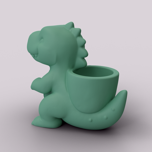 03854.png Cute T-Rex Dinosaur Planter Organizer