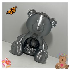 Valentins-Teddybär-Ornament ohne Stützen an Ort und Stelle gedruckt