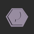 leave-3.png Leave Symbol Hexagon – 3D Printable Game Token
