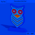 01.png Decorative 8-bit Owl - Desk Sculpture for Decoration - Multi-Part - No Supports - Voxel Art