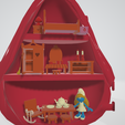 maison schtroumpfette interieur.png STL file SMURFETTE SMURFETTE SCHLUMPFINE POLLY POCKET・3D printing design to download