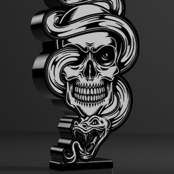 1.png STL file snake skull lamp・Model to download and 3D print
