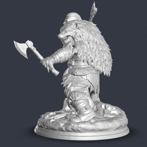 tyityiyi.png Wolfborn Berserker – Dual Axe Warrior STL