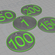 1-200.png Multi-purpose Number Tags 1-200 (Ø50mm) with Mounting Hole - 3D Printable