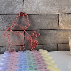 Winnie the Pooh con Piglet Arte de Pared Oso Pooh decoración de pared 2d art