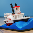 Capture d’écran 2018-02-27 à 17.55.24.png Descargar archivo STL gratis Antiguo bote a vapor de rueda de paletas con soporte de exhibición (visual benchy)・Modelo para la impresora 3D