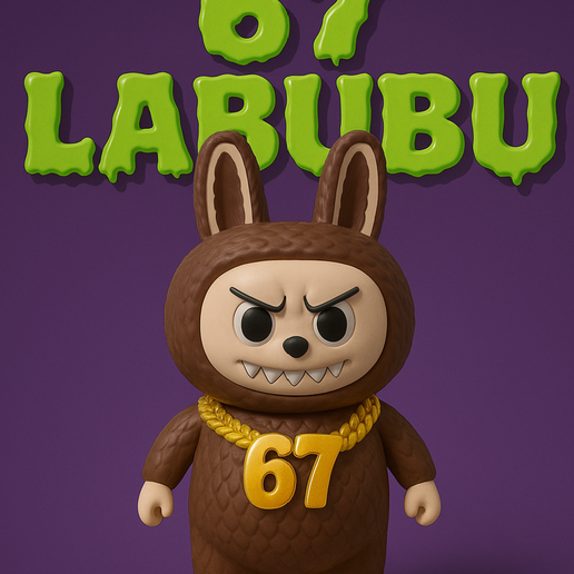 👾 Labubu com 67 cadeias・Arquivo STL para Impressão 3D・Cults