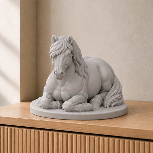 Haflinger ruhend Figur STL & 3MF – 30-cm-STL und 7 Originalprojekte | FehnFactory