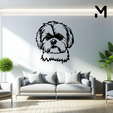 Shihtzu-Head.png Wall silhouette - Dogs Head