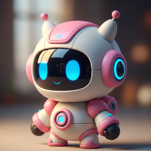 Cute Robot 3D Print Files - STL for Articulated Kawaii Figure, Desk Buddy, Nursery Decor, Digital Download,3d Digital Print File,Desk toy 3D 3D model