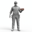 28.png Bricklayer holding brick, profession, job, worker, career, occupation, employee, expert, specialist, industry, service, uniform, tools, skills, training, work, professional, figure, figurine, model, collectible