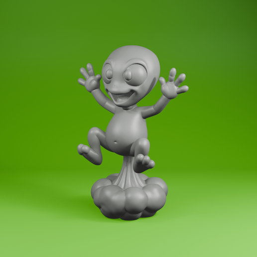 👽 Alien Farting Cloud - Funny 3D Printable Figurine・ STL File for 3D ...