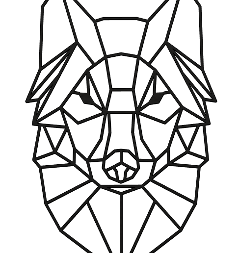 2D Wall Wolf Head Sculpture - 3D model önizlemesi