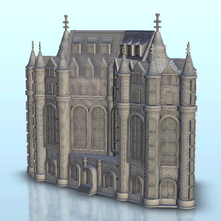 1.jpg Download STL file Retro baroque castle - Flames of war Bolt Action Empire baroque Age of Sigmar Modern Warhammer • 3D printable template, Hartolia-miniatures