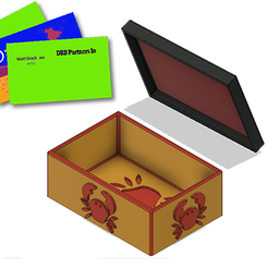 aaaaa.png Free STL file Guarda Tarjetas Con Tapa / Save Cards (Cangrejo) / boîte・3D printer model to download