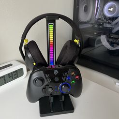 IMG_5134.jpeg Archivo STL gratis soporte auriculares y mando de pc・Objeto de impresión 3D para descargar