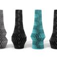 ZIGZAG-COLLECTION.JPG STL-Datei ZICKZACK-VASEN-KOLLEKTION・3D-druckbares Design zum Herunterladen