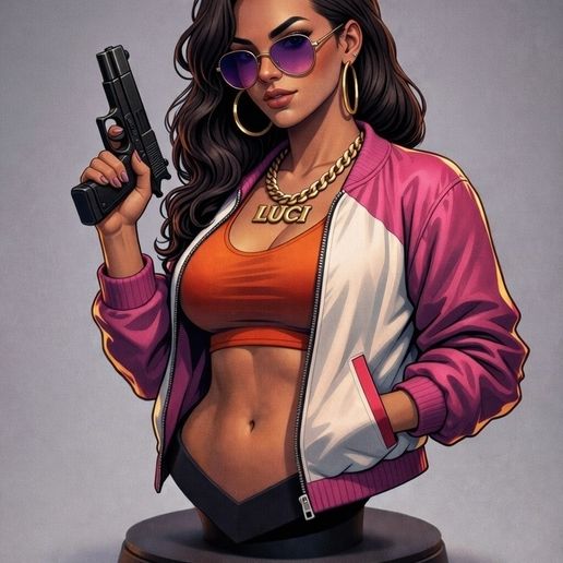 Video Games: 3D bust - Stylized female character - Modern urban style