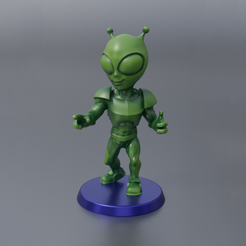 alien1.png Бесплатный STL файл Симпатичный зеленый рогатый инопланетянин・3D-печатная модель для загрузки