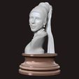 01.jpg Girl with a Pearl Earring 3D Portrait Sculpture