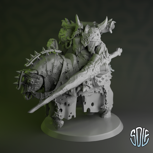 Plague demon knight on a horse