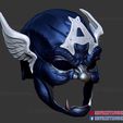 Samurai_Captain_America_helmet_3d_print_model-11.jpg Captain America Helmet - Samurai Heroes Cosplay