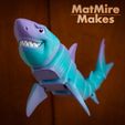 IMG_0395-copy.jpg Файл STL Шарнирная игрушка "Большая белая акула", тело с печатью, голова на защелках, милая флексия.・Модель 3D-принтера для скачивания