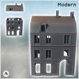 2.jpg Modern two-story brick house with large wooden door and Mansard roof (31) - Modern WW2 WW1 World War Diaroma Wargaming RPG Mini Hobby
