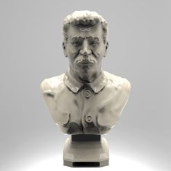 Stalin.jpg Бесплатный STL файл stalin bust russian soviet cccp urss 3D model free・Дизайн 3D принтера для загрузки