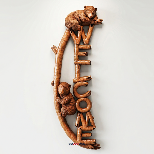 🐻 Bear Welcome Sign STL | Cabin Decor | CNC Router File | Wood Carved ...
