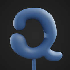 Letter-Q1.png Fichier STL Lettre Q en carton bouffant・Objet pour impression 3D à télécharger