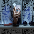 0001-3.png Satoru Gojo Unmasked Domain Expansion Book Nook STL – Jujutsu Kaisen Shelf Insert