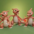 charmaeleon-trio.jpg Pokemon - Charmeleon with 3 different poses