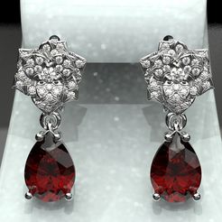 Flower-and-pear-earrings-4.jpg Archivo STL Pendientes flor y pera・Diseño de impresión en 3D para descargar