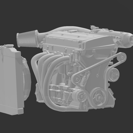 🚗 engine B16 1/24 stl・ STL File for 3D printing・Cults