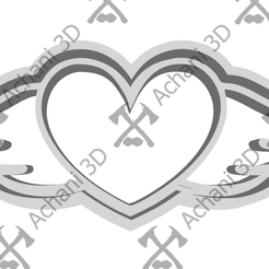 Corazon-con-alas-B1.png STL file Cookie Cutter - Heart with wings・3D printable model to download