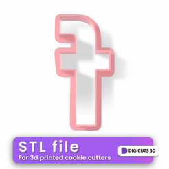 FB-Facebook-logo-cookie-cutter.png Facebook cookie cutter STL File -  Social Media Cookie Cutters
