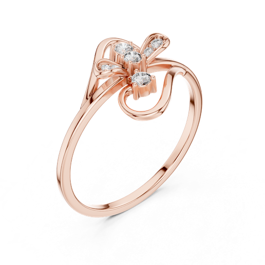 Floral Cluster Open Bypass Ring 3D Model
