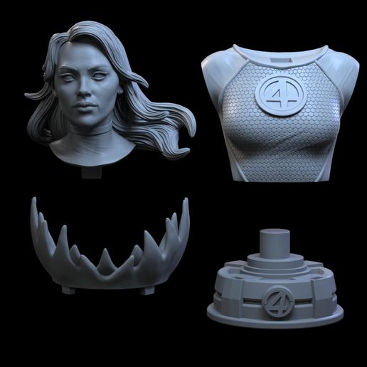 05.jpg STL MUJER INVISIBLE CUATRO FANTASTICOS BUSTO 3D IMPRIMIR