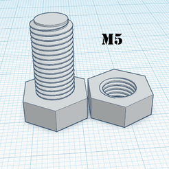 1_M5.png STL-Datei Schrauben-Mutter M5 ISO kostenlos・Design zum 3D-Drucken zum herunterladen