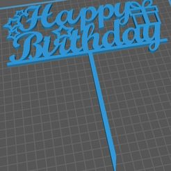 3.jpg Archivo STL Topper Happy Birthday tipo 3・Modelo para descargar y imprimir en 3D