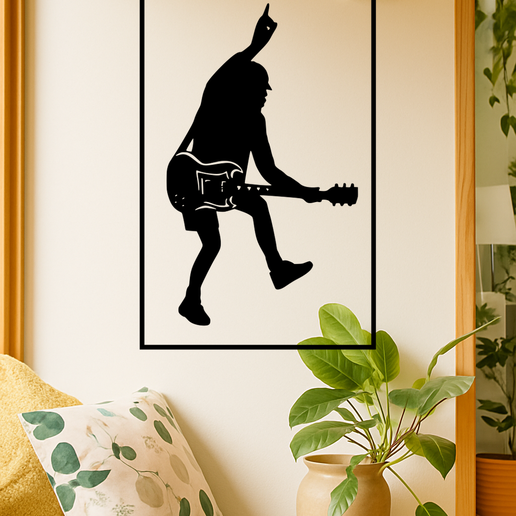 🎸 AC/DC logo Acdc Logo Angus Young Guitar Wall Art Framed・Archivo 3D ...