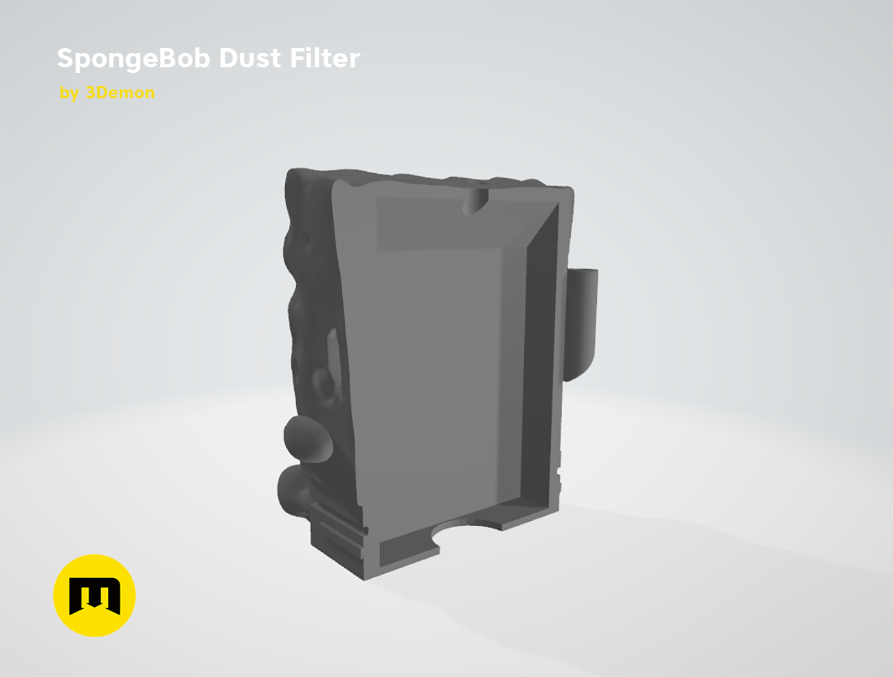 spongebob-model-4.png Fichier STL gratuit Filtre à poussière pour filaments de Bob l'éponge・Modèle à télécharger et à imprimer en 3D, 3D-mon