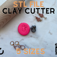 Polymer-Cutter-6.png Cat Polymer Clay Stud Cutter | 5 Sizes | Digital STL File | 3D Printing