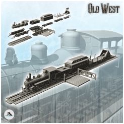 1-PREM.jpg Archivo STL Juego de tren y ferrocarril con locomotora, vagón de pasajeros y carro de fusil (1) - USA America ACW American Civil War History Historical・Objeto de impresión 3D para descargar